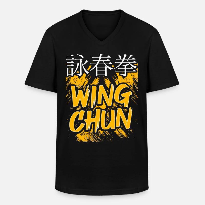 Wing Chun - Männer-T-Shirt mit V-Ausschnitt - Schwarz