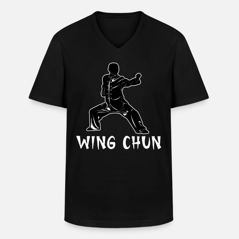 Wing Chun - Männer-T-Shirt mit V-Ausschnitt - Schwarz