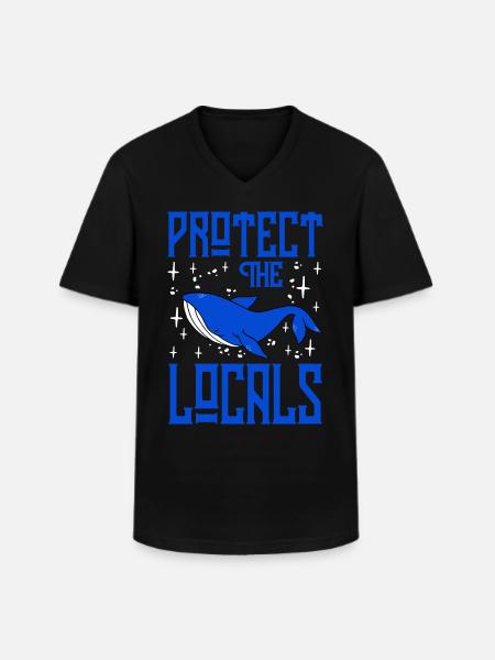 Protect the Locals - Men's V-Neck T-Shirt - black