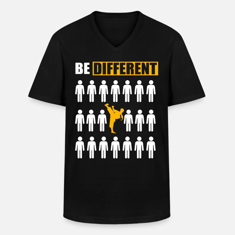 Sei anders Taekwondo - Männer-T-Shirt mit V-Ausschnitt - Schwarz