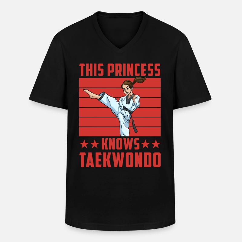 Cette princesse connaît le taekwondo - T-shirt col V Homme - noir
