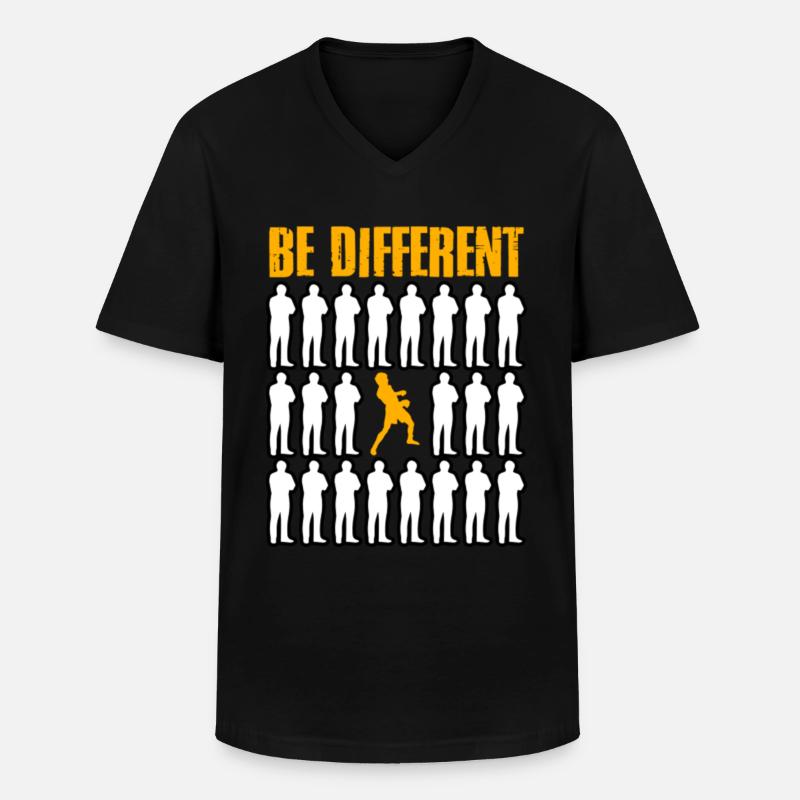 Sei anders Boxen - Männer-T-Shirt mit V-Ausschnitt - Schwarz