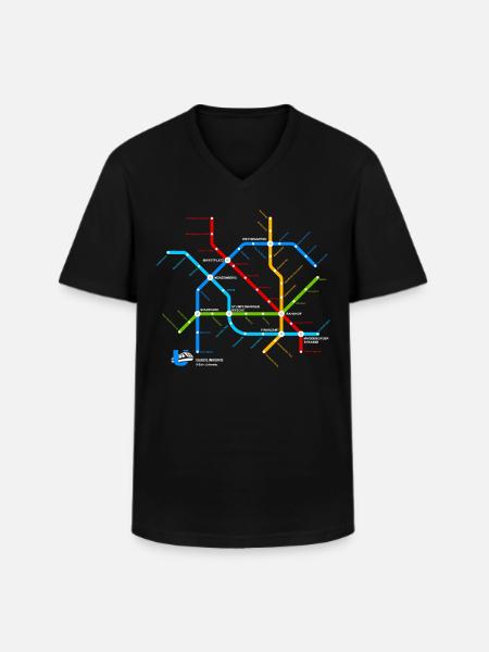 Quedlinburg (U-Bahn-Liniennetz-Edition) - Men's V-Neck T-Shirt - black