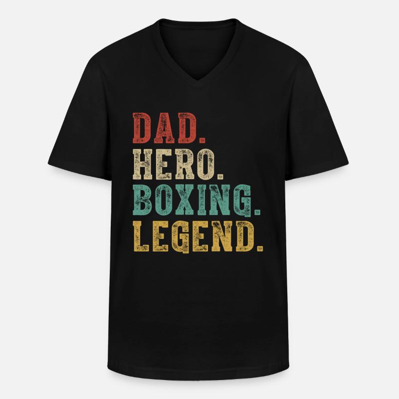Papa Held Boxlegende - Männer-T-Shirt mit V-Ausschnitt - Schwarz
