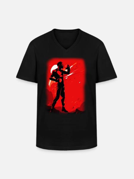 Boxe - T-shirt col V Homme - noir