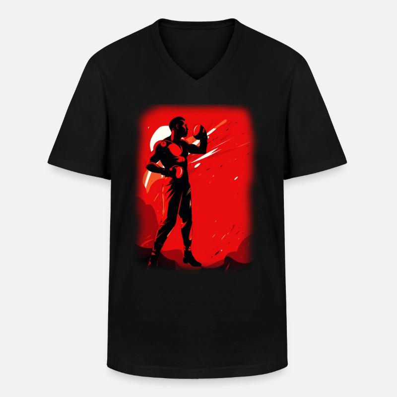 Boxen - Männer-T-Shirt mit V-Ausschnitt - Schwarz