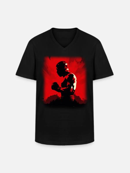 Boxe - T-shirt col V Homme - noir