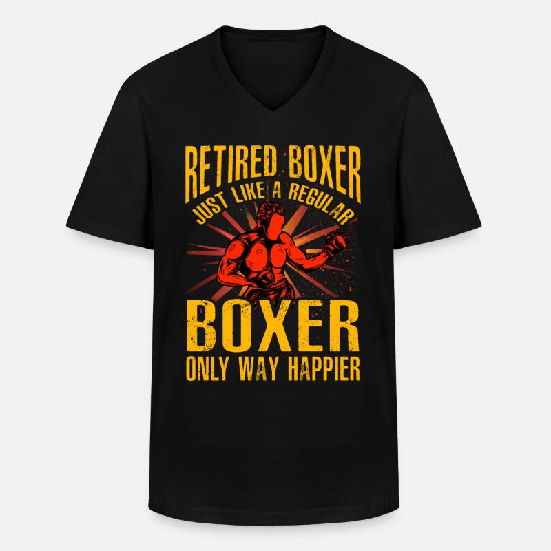 Boxer im Ruhestand - Männer-T-Shirt mit V-Ausschnitt - Schwarz