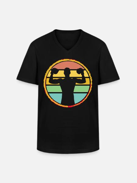 Boxe - T-shirt col V Homme - noir
