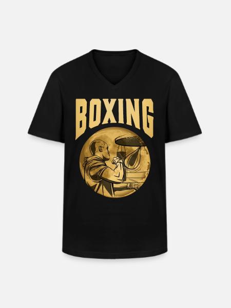 Boxe - T-shirt col V Homme - noir