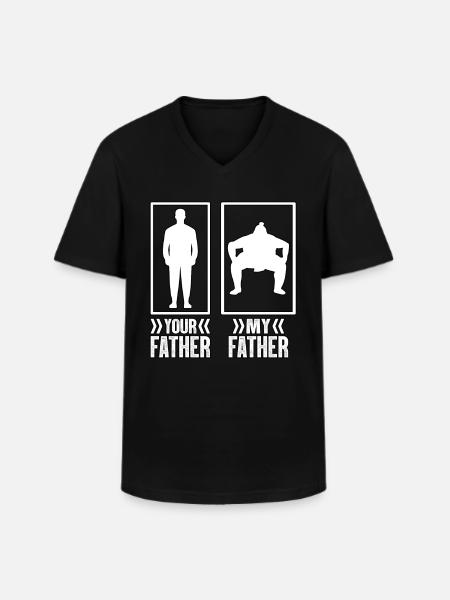 Your Father My Father Sumo - Men's V-Neck T-Shirt - black