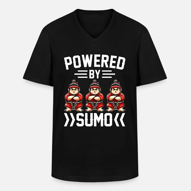 Angetrieben von Sumo - Männer-T-Shirt mit V-Ausschnitt - Schwarz