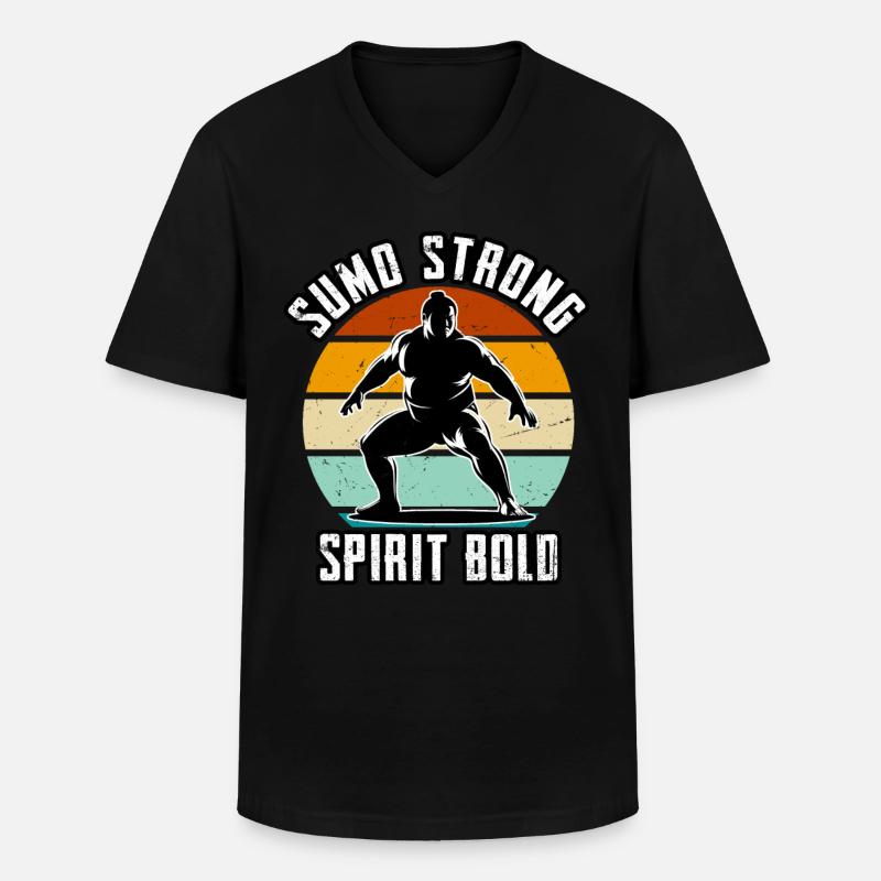 Sumo Starker Geist Kühn - Männer-T-Shirt mit V-Ausschnitt - Schwarz