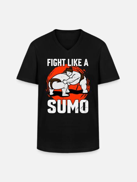 Fight like a Sumo - Men's V-Neck T-Shirt - black