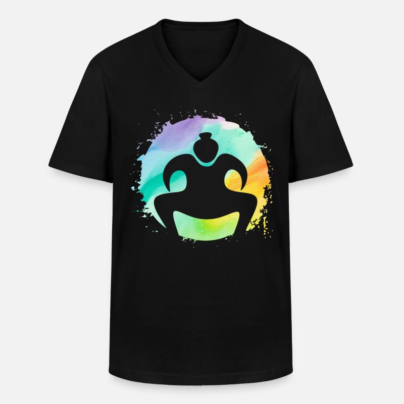 Sumo - Männer-T-Shirt mit V-Ausschnitt - Schwarz