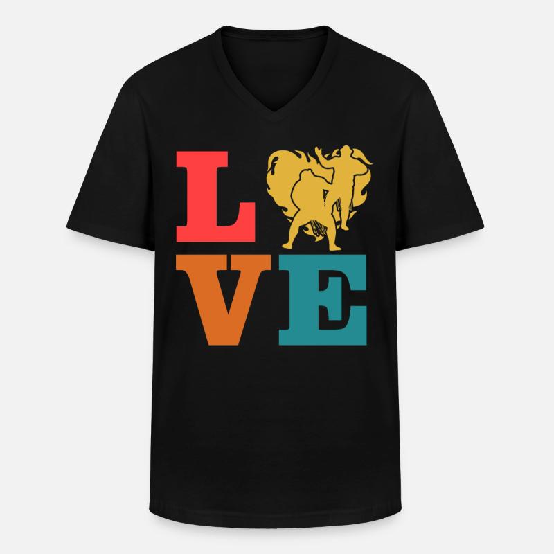 Wrestling-Liebe - Männer-T-Shirt mit V-Ausschnitt - Schwarz