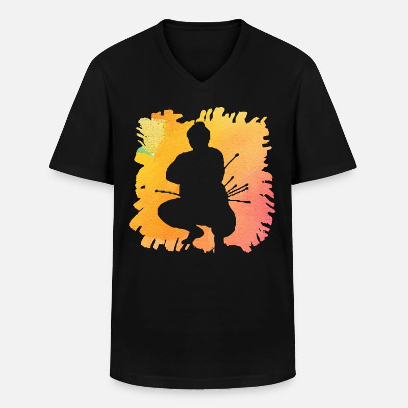 Sumo - Männer-T-Shirt mit V-Ausschnitt - Schwarz