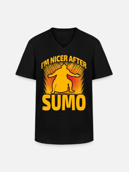 I'm nicer after Sumo - Men's V-Neck T-Shirt - black