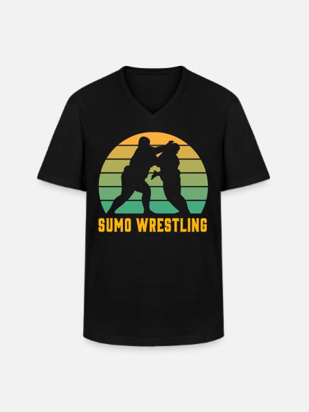 Sumo-Ringen - Männer-T-Shirt mit V-Ausschnitt - Schwarz