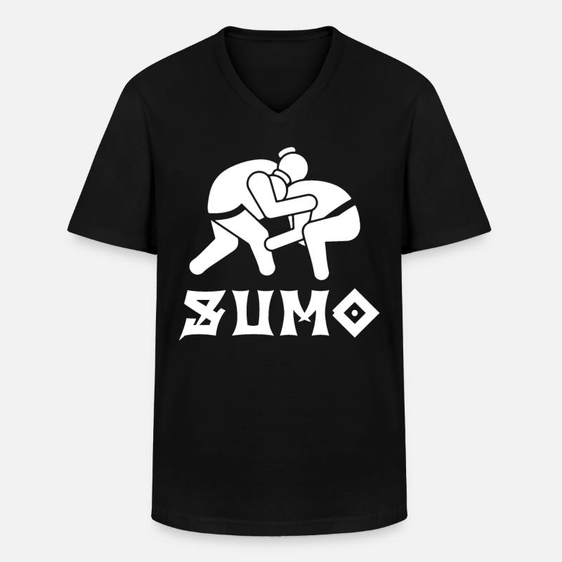Sumo - Männer-T-Shirt mit V-Ausschnitt - Schwarz