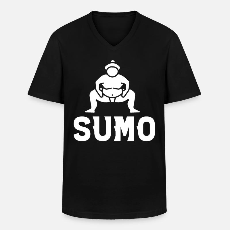 Sumo - Männer-T-Shirt mit V-Ausschnitt - Schwarz