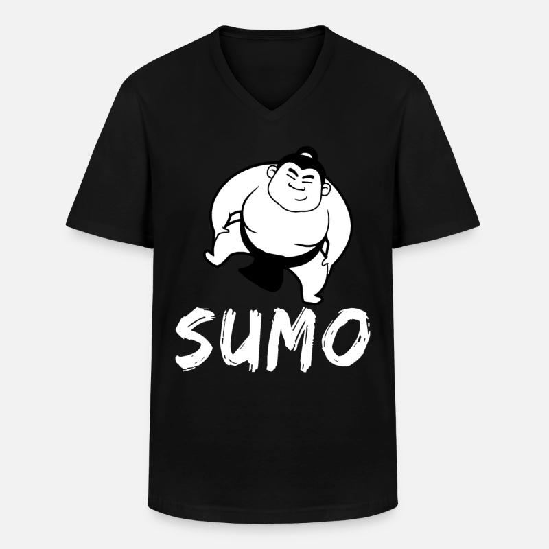 Sumo - Männer-T-Shirt mit V-Ausschnitt - Schwarz