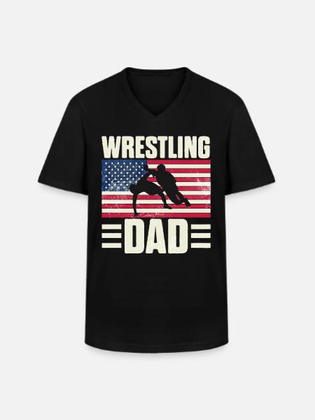 Wrestling Dad - Men's V-Neck T-Shirt - black