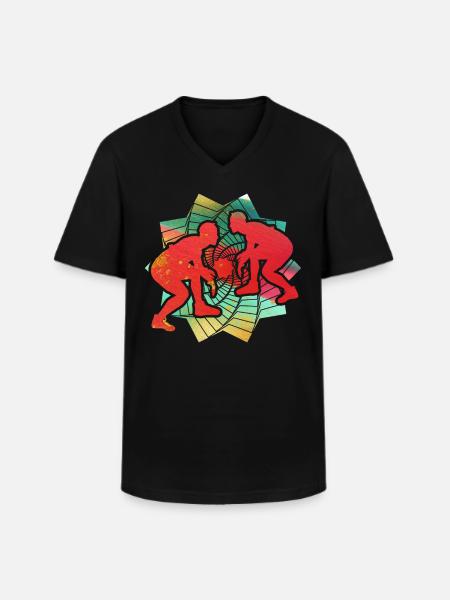Wrestling - Men's V-Neck T-Shirt - black