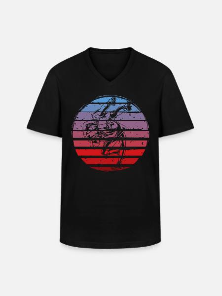 Ringen - Männer-T-Shirt mit V-Ausschnitt - Schwarz