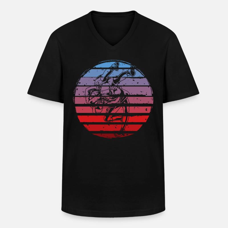 Ringen - Männer-T-Shirt mit V-Ausschnitt - Schwarz
