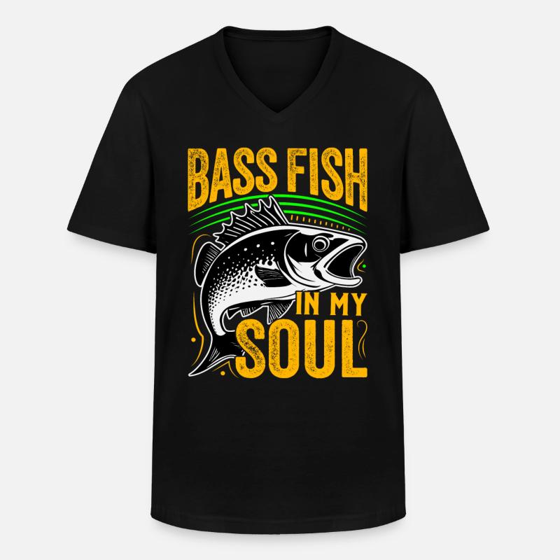 Barschfisch in meiner Seele - Männer-T-Shirt mit V-Ausschnitt - Schwarz