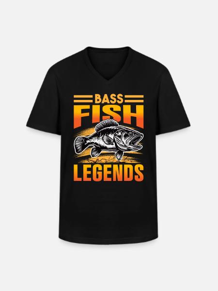 Barschfisch-Legenden - Männer-T-Shirt mit V-Ausschnitt - Schwarz