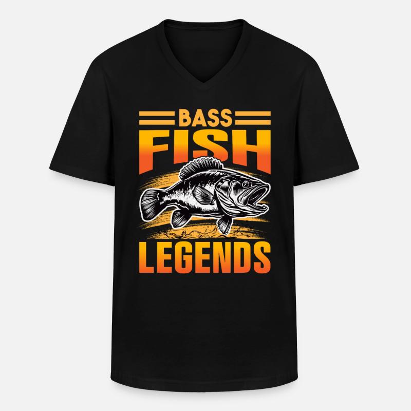 Barschfisch-Legenden - Männer-T-Shirt mit V-Ausschnitt - Schwarz