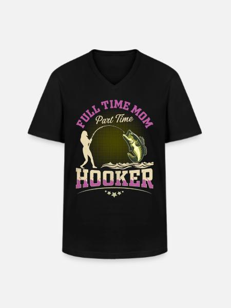 Vollzeit Mama Teilzeit Hook - Männer-T-Shirt mit V-Ausschnitt - Schwarz