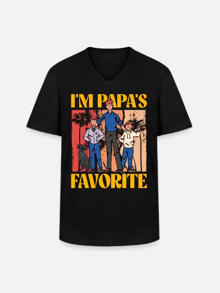 I'm Papa's favorite - Men's V-Neck T-Shirt - black