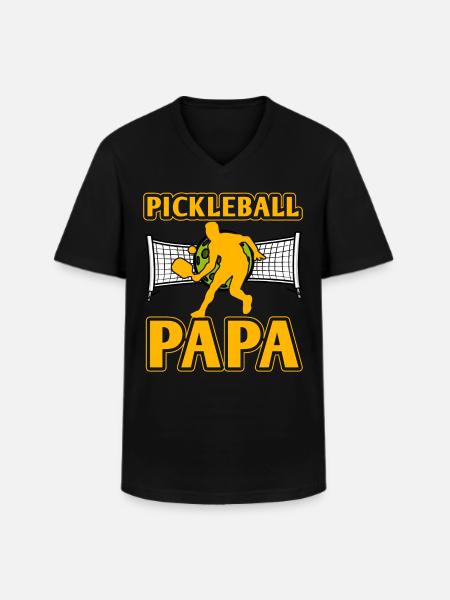 Pickleball Papa - Men's V-Neck T-Shirt - black