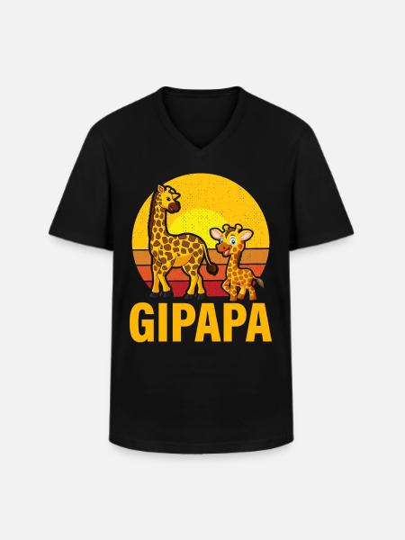 Gipapa - Männer-T-Shirt mit V-Ausschnitt - Schwarz