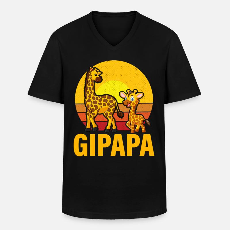 Gipapa - Männer-T-Shirt mit V-Ausschnitt - Schwarz