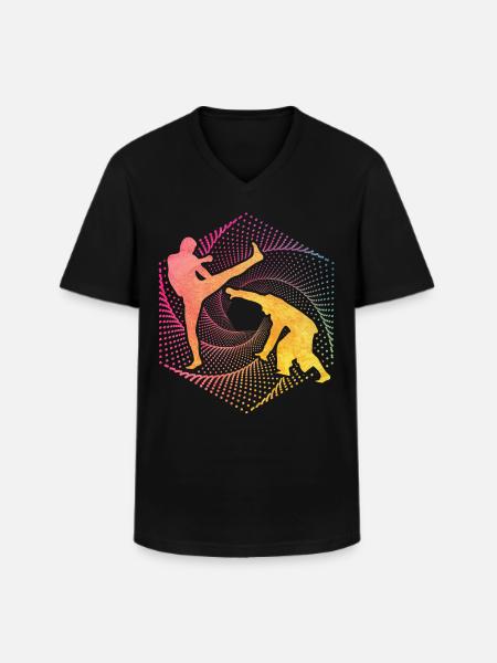 Capoeira - Men's V-Neck T-Shirt - black