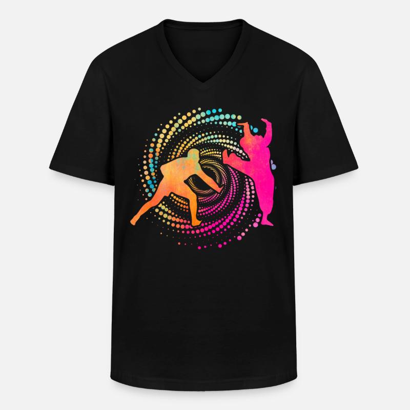 Capoeira - Männer-T-Shirt mit V-Ausschnitt - Schwarz