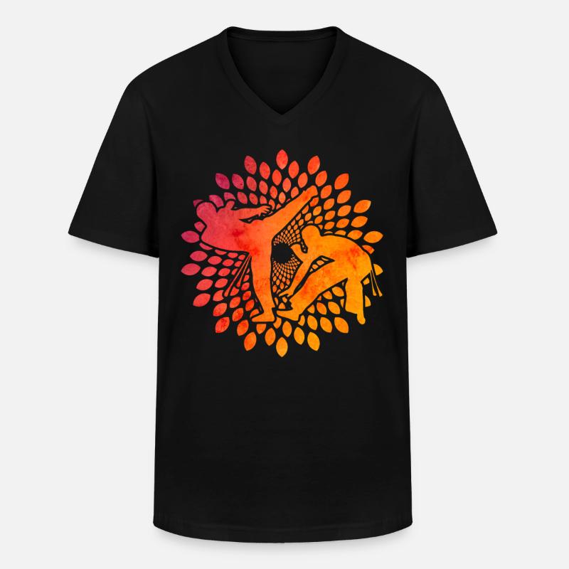 Capoeira - Männer-T-Shirt mit V-Ausschnitt - Schwarz