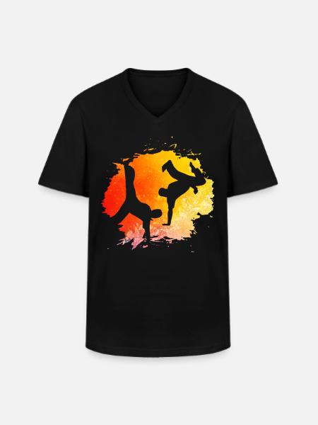 Capoeira - Men's V-Neck T-Shirt - black