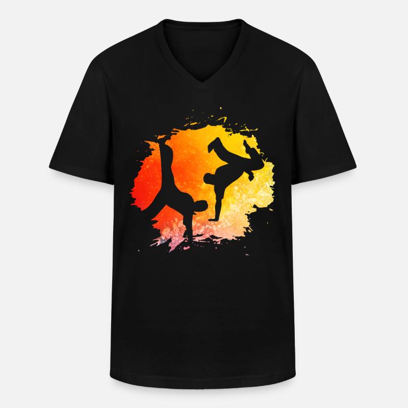Capoeira - Männer-T-Shirt mit V-Ausschnitt - Schwarz