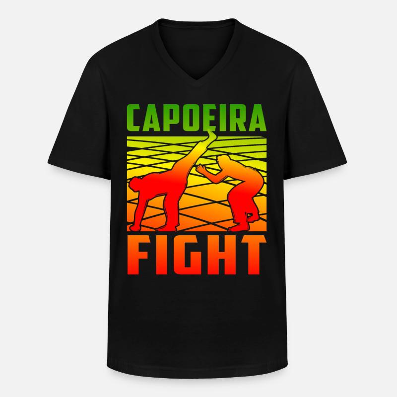 Capoeira Kampf - Männer-T-Shirt mit V-Ausschnitt - Schwarz