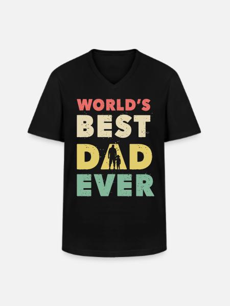 World's Best Dad Ever - Men's V-Neck T-Shirt - black
