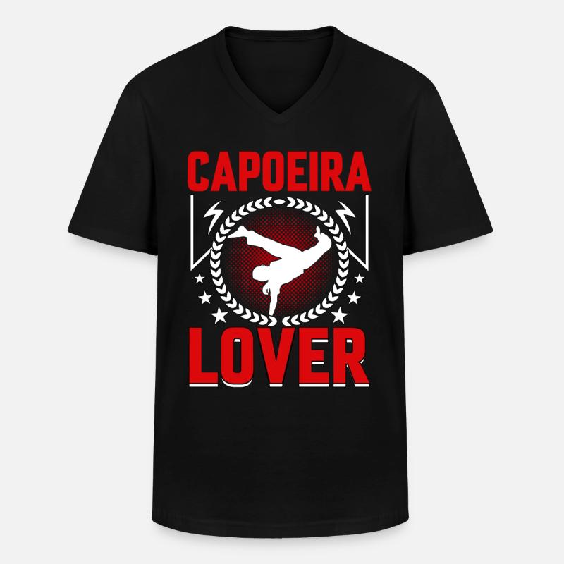 Capoeira Liebhaber - Männer-T-Shirt mit V-Ausschnitt - Schwarz