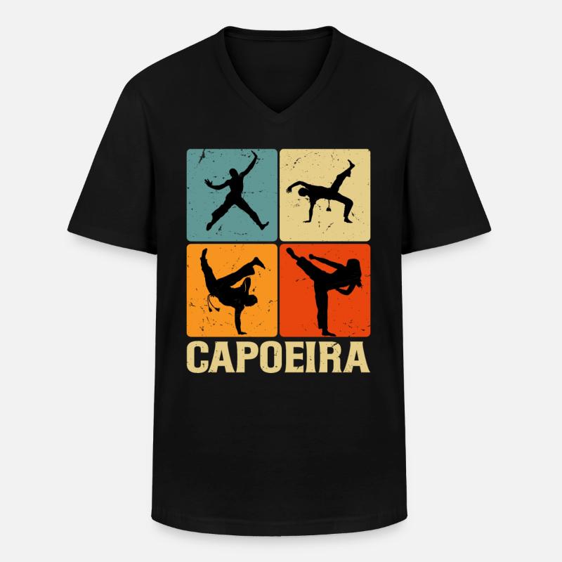 Capoeira - Männer-T-Shirt mit V-Ausschnitt - Schwarz