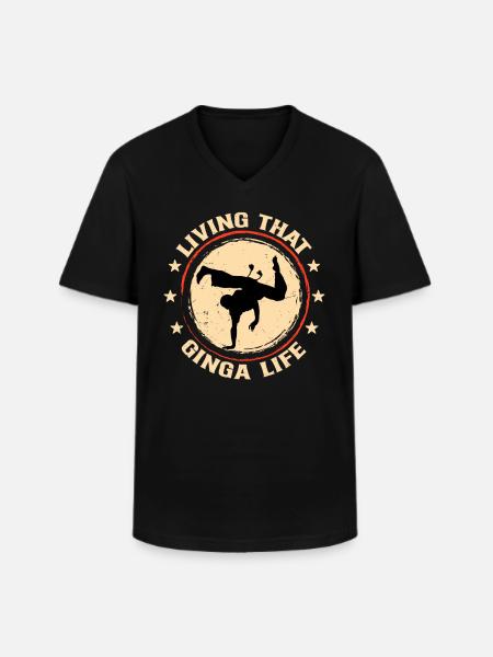 Das Ginga-Leben leben - Männer-T-Shirt mit V-Ausschnitt - Schwarz