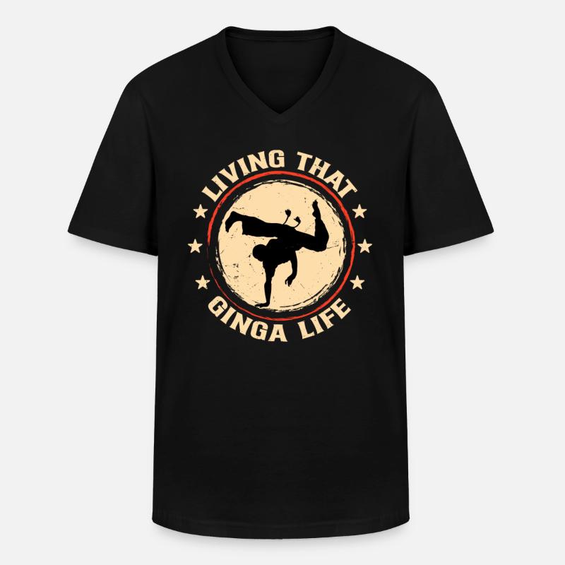 Das Ginga-Leben leben - Männer-T-Shirt mit V-Ausschnitt - Schwarz