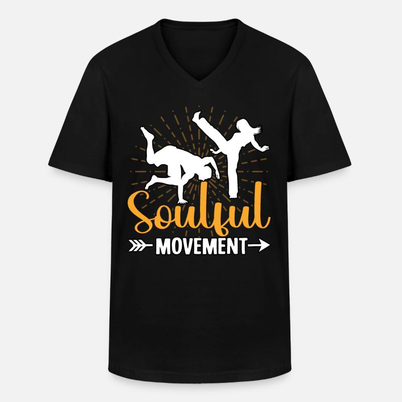 Seelenvolle Bewegung - Männer-T-Shirt mit V-Ausschnitt - Schwarz